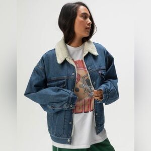 Levi's Blue Jean Jacket with White Sherpa Collar